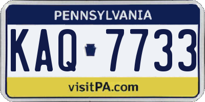 PA license plate KAQ7733