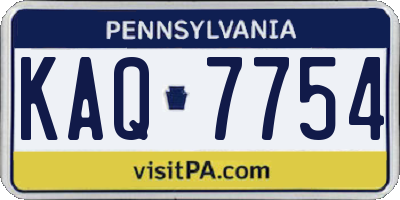 PA license plate KAQ7754