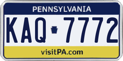 PA license plate KAQ7772