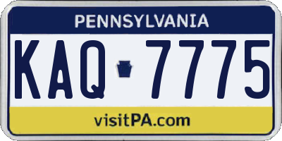 PA license plate KAQ7775