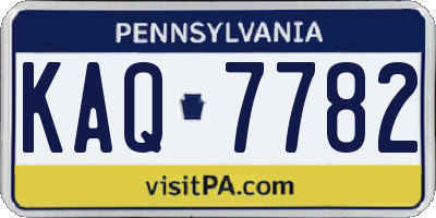 PA license plate KAQ7782