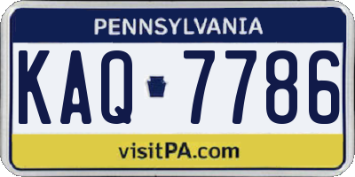 PA license plate KAQ7786