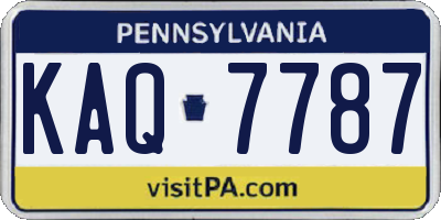 PA license plate KAQ7787