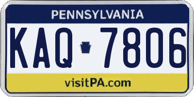 PA license plate KAQ7806