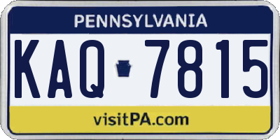 PA license plate KAQ7815