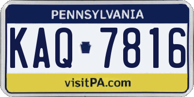 PA license plate KAQ7816