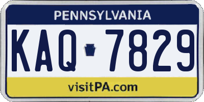 PA license plate KAQ7829
