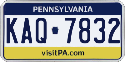 PA license plate KAQ7832