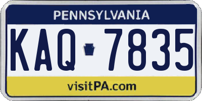 PA license plate KAQ7835