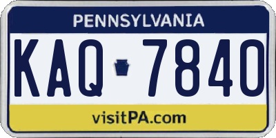 PA license plate KAQ7840