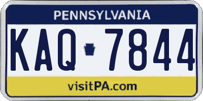 PA license plate KAQ7844