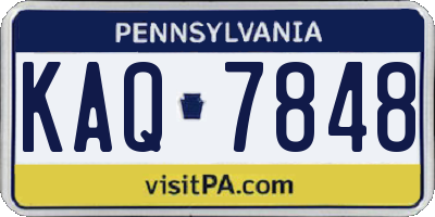 PA license plate KAQ7848