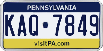 PA license plate KAQ7849