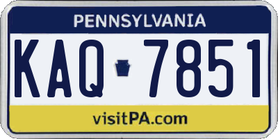 PA license plate KAQ7851