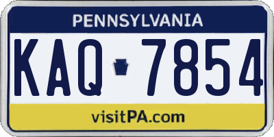 PA license plate KAQ7854