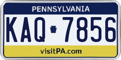 PA license plate KAQ7856