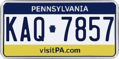 PA license plate KAQ7857