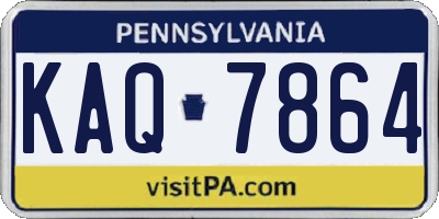 PA license plate KAQ7864