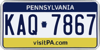 PA license plate KAQ7867