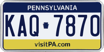 PA license plate KAQ7870