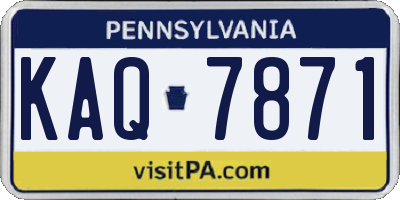 PA license plate KAQ7871