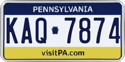 PA license plate KAQ7874