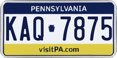 PA license plate KAQ7875