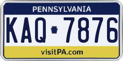 PA license plate KAQ7876