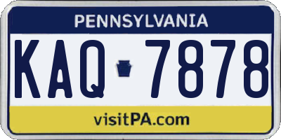 PA license plate KAQ7878