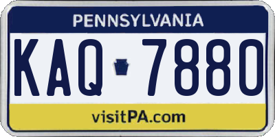 PA license plate KAQ7880