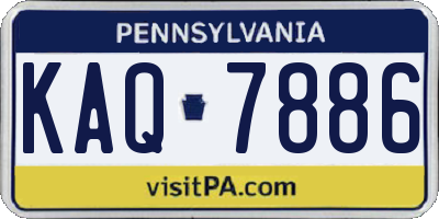 PA license plate KAQ7886