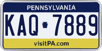 PA license plate KAQ7889