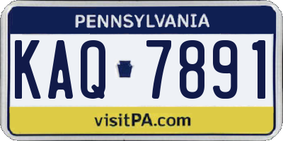 PA license plate KAQ7891
