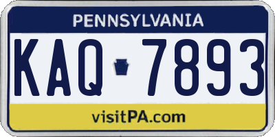 PA license plate KAQ7893