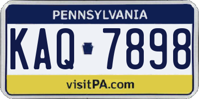 PA license plate KAQ7898