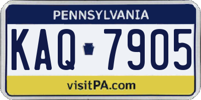 PA license plate KAQ7905