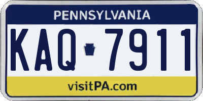 PA license plate KAQ7911