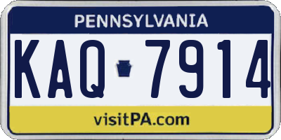 PA license plate KAQ7914