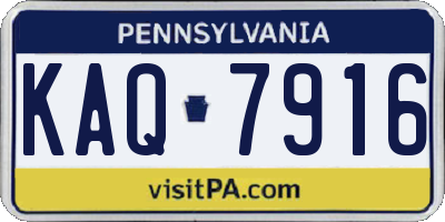 PA license plate KAQ7916