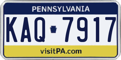 PA license plate KAQ7917