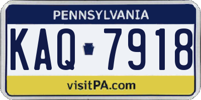 PA license plate KAQ7918