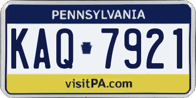 PA license plate KAQ7921