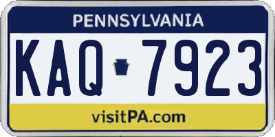 PA license plate KAQ7923