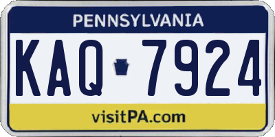 PA license plate KAQ7924