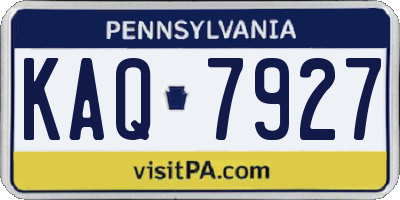 PA license plate KAQ7927