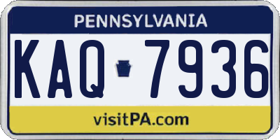 PA license plate KAQ7936