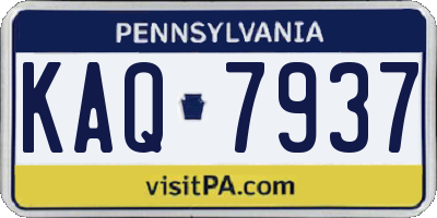 PA license plate KAQ7937