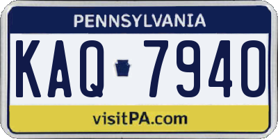 PA license plate KAQ7940