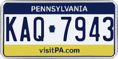 PA license plate KAQ7943