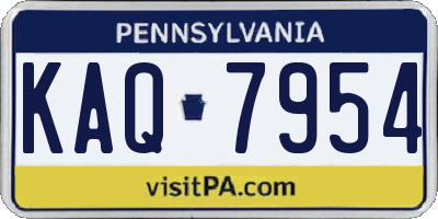 PA license plate KAQ7954
